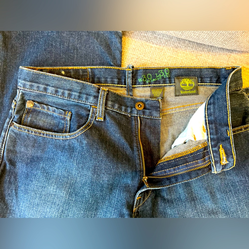 Timberland Jeans Classic Men Fit Blue Denim Outdoor Organic Cotton - Size 30X30